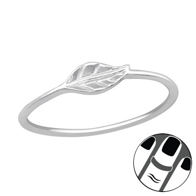 Silver Leaf Midi Ring