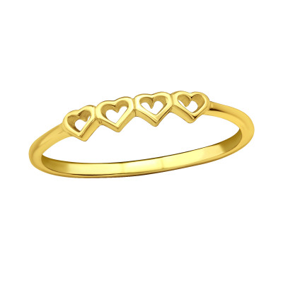 Hearts Sterling Silver Midi Ring