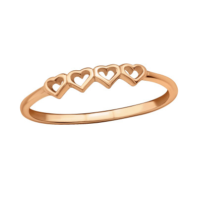 Hearts Sterling Silver Midi Ring