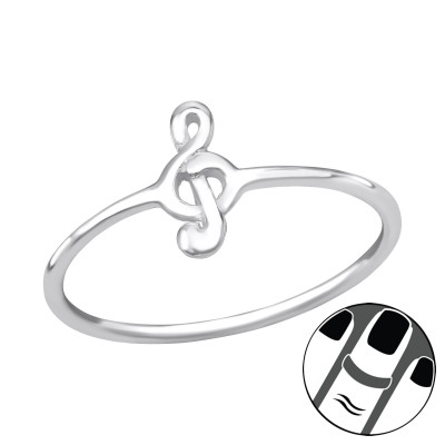 Silver Treble Clef Midi Ring