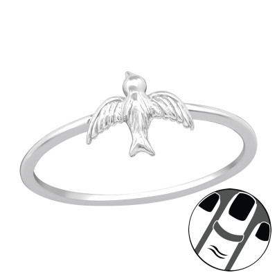 Silver Bird Midi Ring