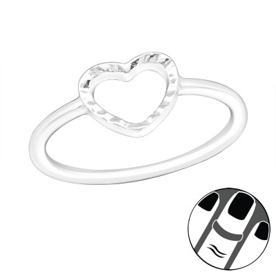 Silver Heart Midi Ring