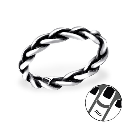 Braided Sterling Silver Midi Ring