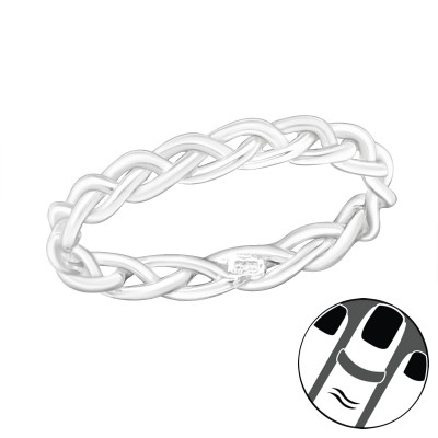 Silver Braided Midi Ring