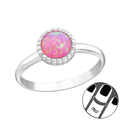 Silver Round Midi Ring with Bubble Gem