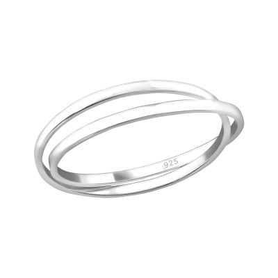 Silver Crossed Ring