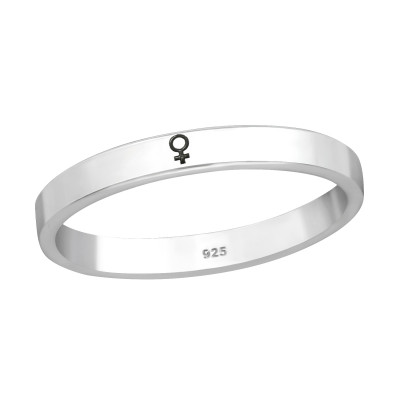 Silver Female Symbol Ring