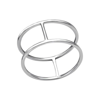 Silver Double Line Ring