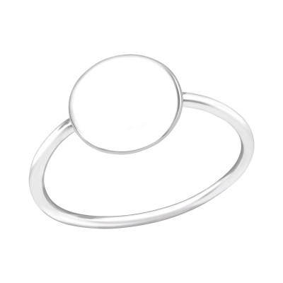 Silver Round Disc Ring