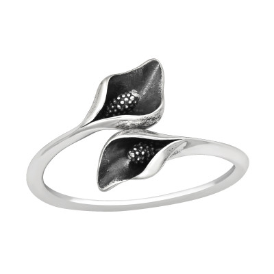 Silver Calla Lily Flower Ring