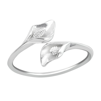 Silver Calla Lily Flower Ring