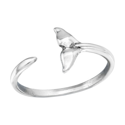 Silver Whale's Tail Ring