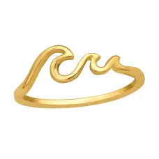 Multiple Wave Sterling Silver Gold Plated Ring