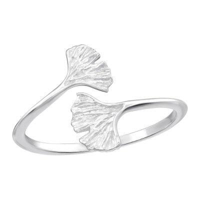 Ginkgo Leaf Sterling Silver Ring