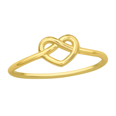 Silver Heart Knot Ring