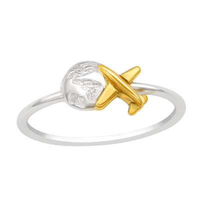 Silver Airplane Ring