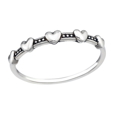 Silver Hearts Ring