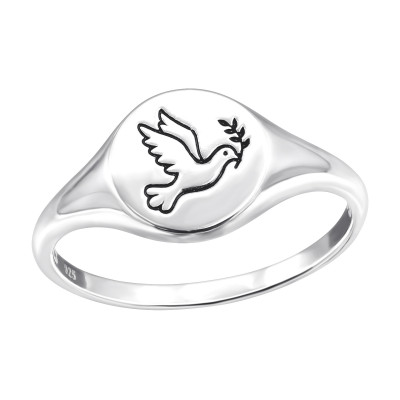 Silver Bird Ring with Epoxy