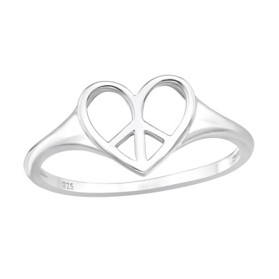 Heart Peace Sterling Silver Ring