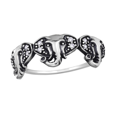 Elephant Sterling Silver Ring