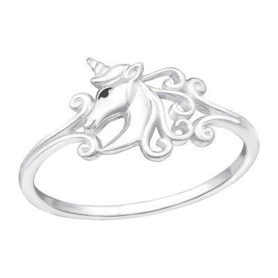 Horse Sterling Silver Ring with Epoxy