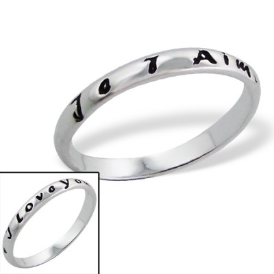 Lettering Sterling Silver Ring