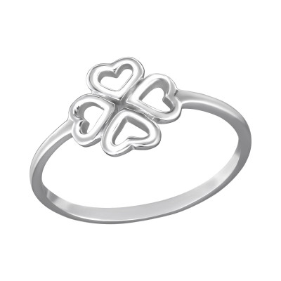 Lucky Clover Sterling Silver Ring