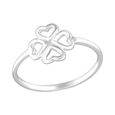 Silver Lucky Clover Ring