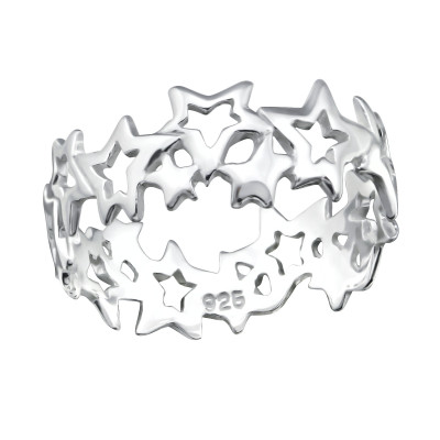 Silver Chained Stars Ring