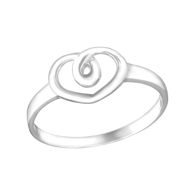 Silver Heart Twirl Ring