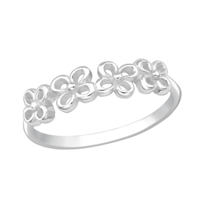 Silver Flowers Ring