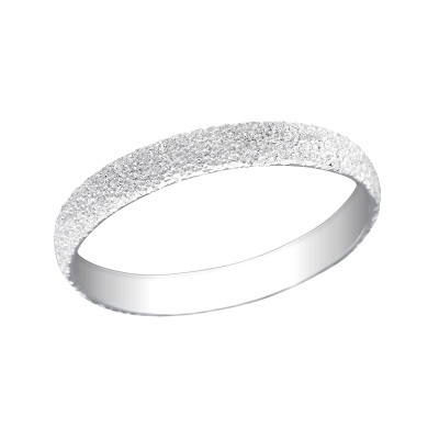 Silver 3mm Band Ring with Diamond Dust