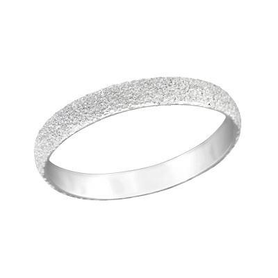 Silver 3mm Band Ring with Diamond Dust
