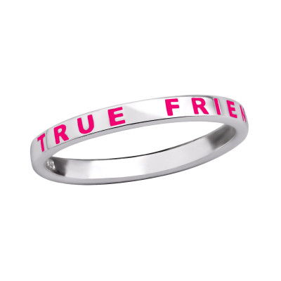 True Friends Bff Sterling Silver Ring with Epoxy