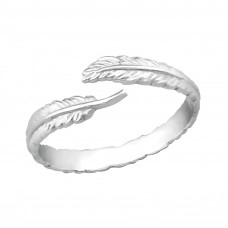 Silver Open Feather Ring