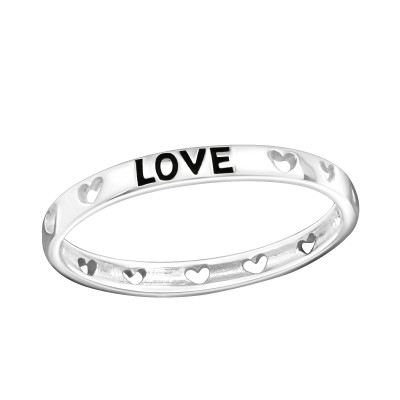 Love Lettering Sterling Silver Ring