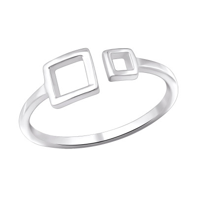 Silver Open Square Ring