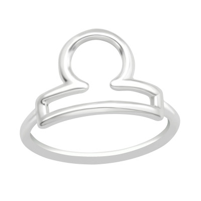 Silver Libra Zodiac Sign Ring