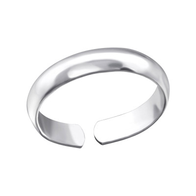 Silver Plain Adjustable Toe Ring