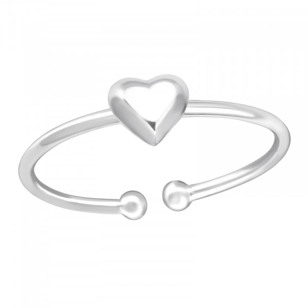 Silver Toe Ring, Silver Heart Toe Ring, Love Toe Ring