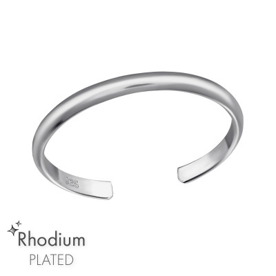 Silver 2mm Band Adjustable Toe Ring