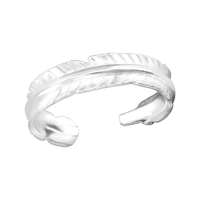 Silver Feather Adjustable Toe Ring