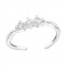 Silver Sparkling Adjustable Toe Ring with Cubic Zirconia