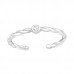 Twisted Circle Sterling Silver Adjustable Toe Ring with Cubic Zirconia