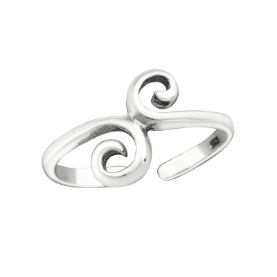 Silver Spiral Adjustable Toe Ring