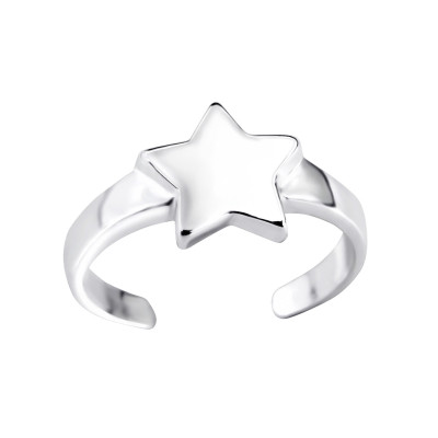 Silver Star Adjustable Toe Ring