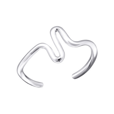 Silver Wave Adjustable Toe Ring