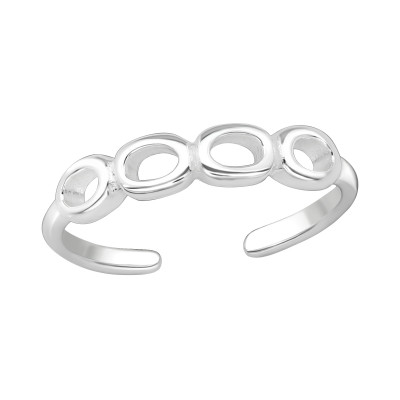 Silver Circles Adjustable Toe Ring