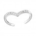 Silver Heart Adjustable Toe Ring with Crystal