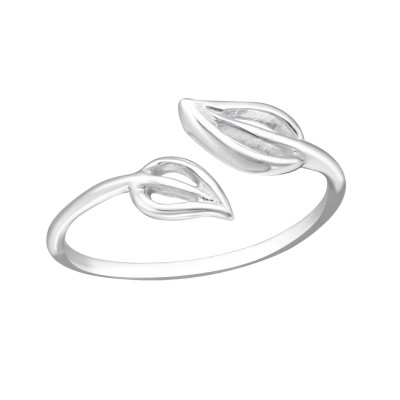 Silver Leaf Adjustable Toe Ring